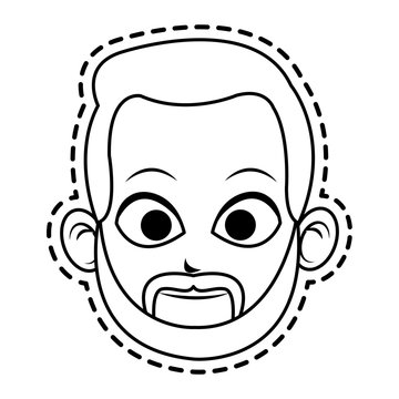 face of handsome bearded  man icon image vector illustration design 