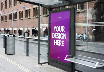 Outdoor Kiosk Advertisement Mockup 10