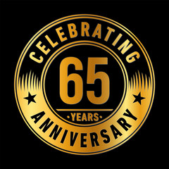 65 years anniversary logo template. Vector and illustration. 