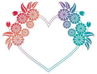 Beautiful gradient frame. Color silhouette frame for advertisements, wedding and other invitations or greeting cards. Raster clip art.