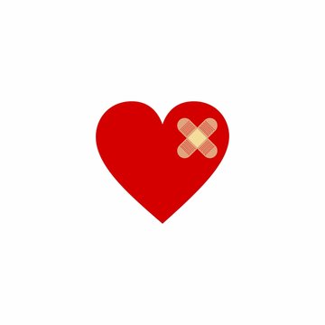 Broken heart vector design isolated on white background