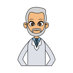 grey hair male doctor icon image vector illustration design 