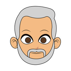 face of man with beard icon image vector illustration design 