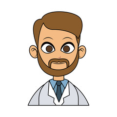 handsome bearded male doctor icon image vector illustration design 