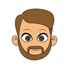 face of man with beard icon image vector illustration design 
