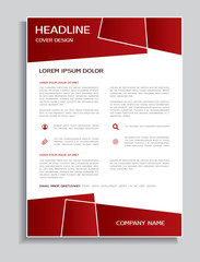Red brochure design template