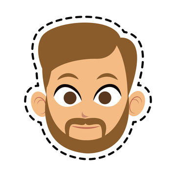 face of man with beard icon image vector illustration design 