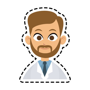 handsome bearded male doctor icon image vector illustration design 
