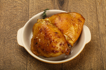 Roasted chicken thighs