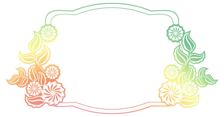 Beautiful round gradient frame. Color silhouette frame for advertisements, wedding and other invitations or greeting cards. Raster clip art.