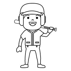 baseball player avatar character vector illustration design