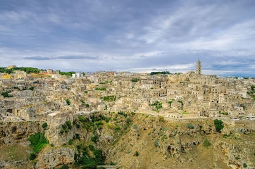Fototapeta na wymiar Matera in Basilikata, Italien - the town Matera in Basilicata