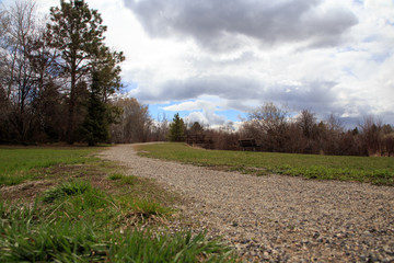 Dirt trail with Bridge.