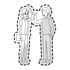 young adults having conversation icon image vector illustration design 