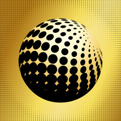 Set abstract halftone 3D spheres. Dotted spot vector design elements.