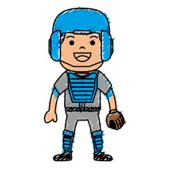 baseball player avatar character vector illustration design