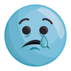 Obraz premium emoticon kawaii face icon vector illustration design