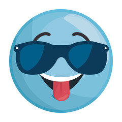 emoticon kawaii face icon vector illustration design