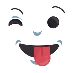 emoticon kawaii face icon vector illustration design