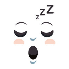 emoticon kawaii face icon vector illustration design