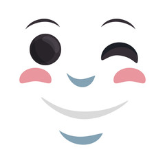 emoticon kawaii face icon vector illustration design