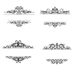 Vintage vector swirl frame set