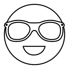 emoticon kawaii face icon vector illustration design