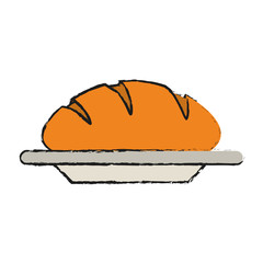 bread icon over white background. colorful design. vector illustration