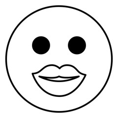 Fototapeta premium emoticon kawaii face icon vector illustration design