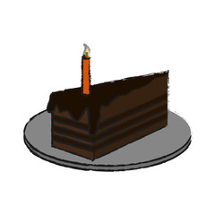 piece of cake icon over white background. colorful design. vector illustration