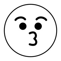 emoticon kawaii face icon vector illustration design