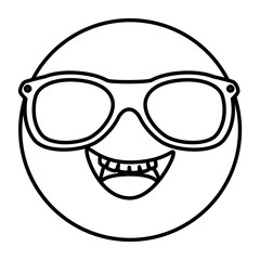 emoticon kawaii face icon vector illustration design