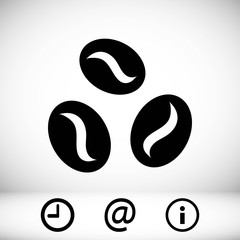  Coffee beans icon  stock vector illustration flat design