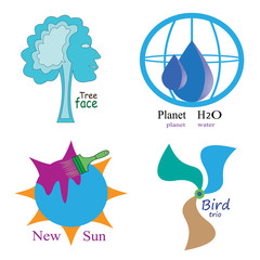 набор из четырех  логотипов 