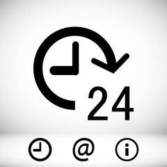 24 hours icon  stock vector illustration flat design
