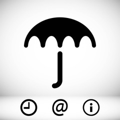 Umbrella vector icon. Rain protection symbol. Flat design style