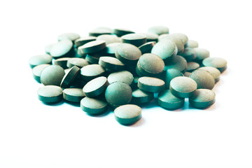 Spirulina pills isolated
