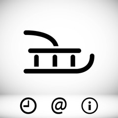 sled icon stock vector illustration flat design