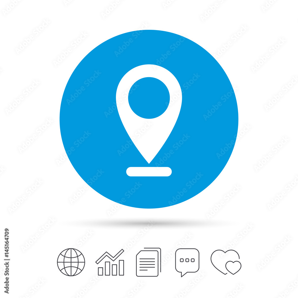 Poster internet mark icon. navigation pointer symbol.
