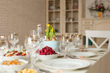 Decorated table for the holiday