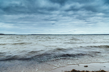 Lake beach at storm 2
