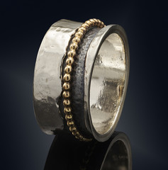 beautiful Golden ring isolated on black background