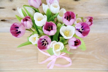 Grußkarte - Tulpenstrauß