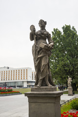 Sandstone statue in the Saxon Garden, Warsaw, Poland