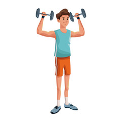 man sports weight training vector illustration eps 10