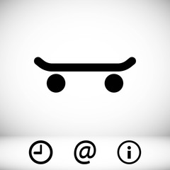skateboard side view icon stock vector illustration flat design