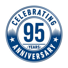 95 years anniversary logo template. Vector and illustration. 
