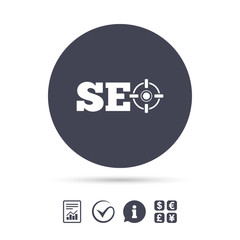 SEO sign icon. Search Engine Optimization symbol.