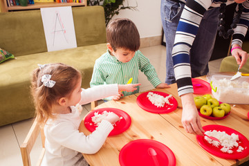 Time to eat in kindergarten