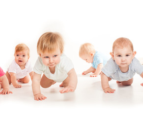 Infants crawling race